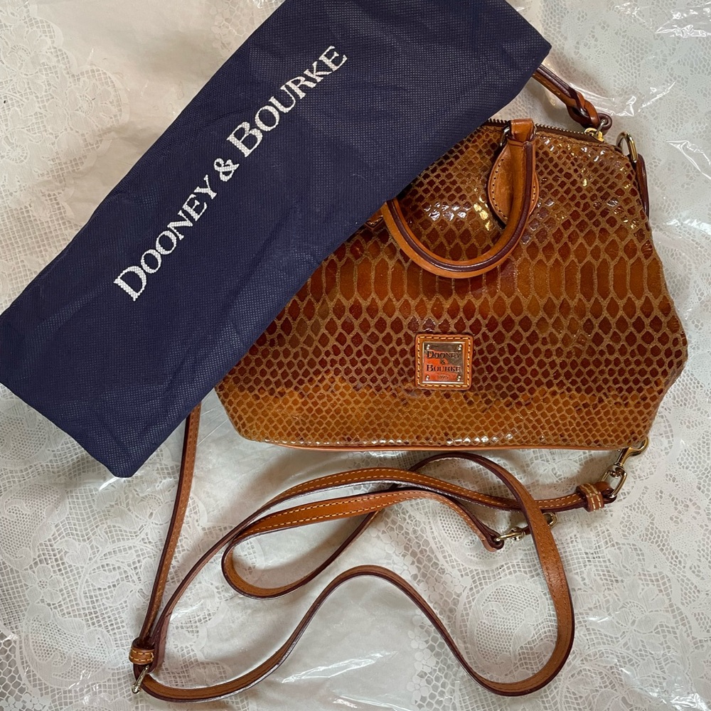 Dooney & Bourke camel snakeskin Leather Handbag